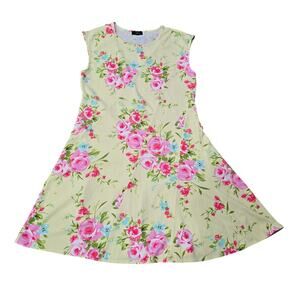 Violet B Yellow Floral Print Sleeveless Fit & Flare Dress